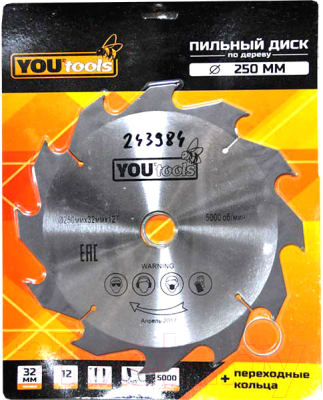 Пильный диск Yourtools Z12 250/32мм