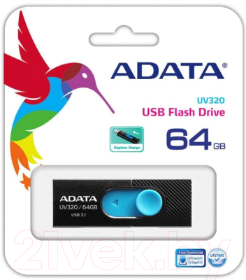 Usb flash накопитель A-data UV320 64GB (AUV320-64G-RBKBL)