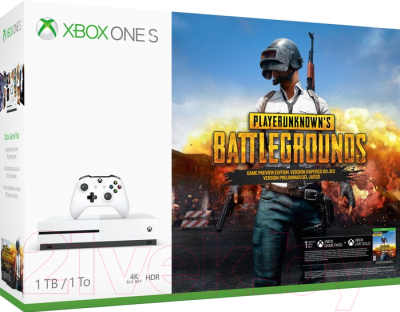 Игровая приставка Microsoft Xbox One S 1ТБ + геймпад + PUBG код + XboxLiveGold + Game Pass (на 1мес)