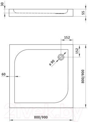 Душевой поддон Deante Cubic KTK 041B