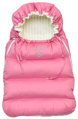 Конверт детский Alis Лебяжий пух 0-3 мес (курточная ткань, вельбоа, розовый)