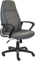 Кресло офисное Tetchair Inter (кожзам/флок/ткань серый) - 