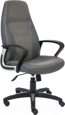 Кресло офисное Tetchair Inter (кожзам/флок/ткань серый)