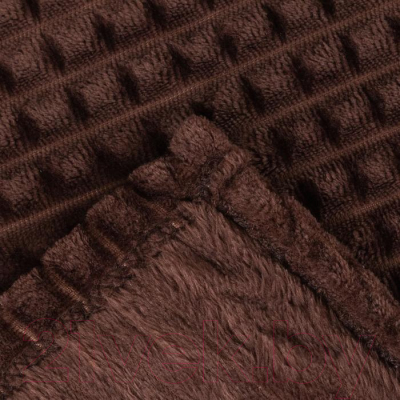 Плед Этель Клетка / 7091191 (150x200, коричневый)