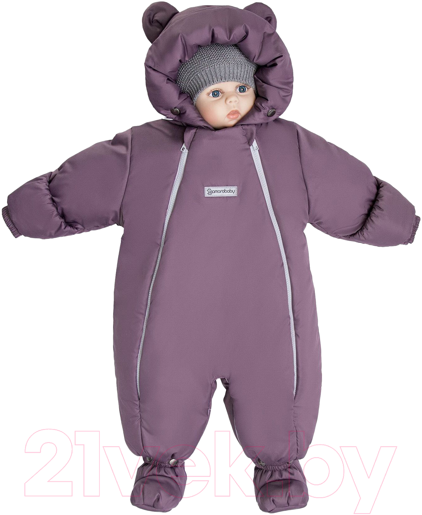 Комбинезон-трансформер детский Amarobaby Snowy Travel / AB-OD21-6105-FO-68 (фиолетовый, р. 68)