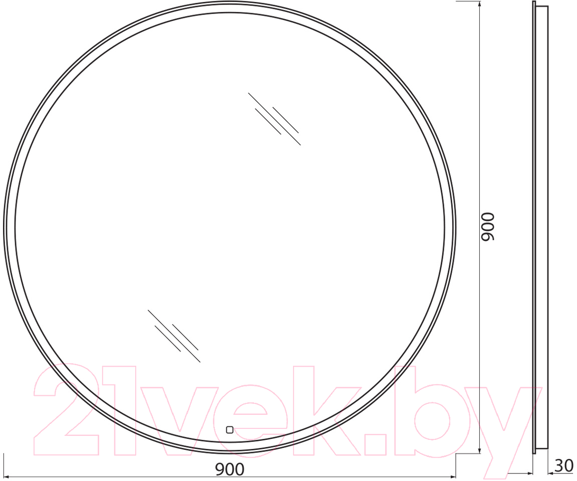 Зеркало BelBagno SPC-RNG-900-LED-TCH