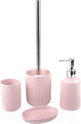 Набор аксессуаров для ванной и туалета АкваЛиния Плиссе CE1610TA/1 (розовый матовый)