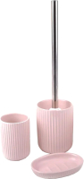 Набор аксессуаров для ванной и туалета АкваЛиния Плиссе CE1610TA/3 (розовый матовый) - 