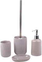 Набор аксессуаров для ванной и туалета АкваЛиния Плиссе CE1610SA/1 (серый матовый) - 