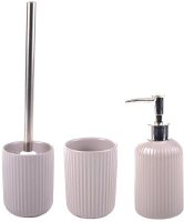 Набор аксессуаров для ванной и туалета АкваЛиния Плиссе CE1610SA/2 (серый матовый) - 