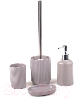 Набор аксессуаров для ванной и туалета АкваЛиния Плиссе CE1610SA/2 (серый матовый)