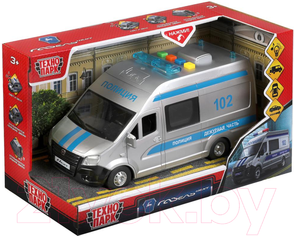 Автомобиль игрушечный Технопарк Газель Next Полиция / NEXTVAN-22PLPOL-SR