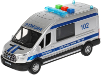 Автомобиль игрушечный Технопарк Ford Transit Полиция / TRANSITVAN-16PLPOL-SR - 