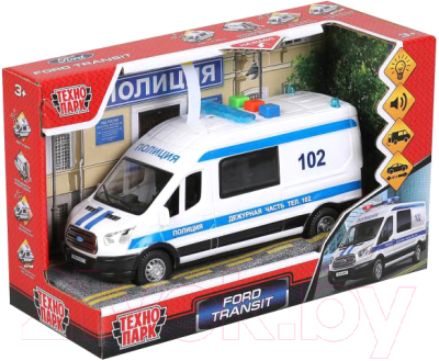 Изображение товара Автомобиль игрушечный Технопарк Ford Transit Полиция / TRANSITVAN-16PLPOL-WH