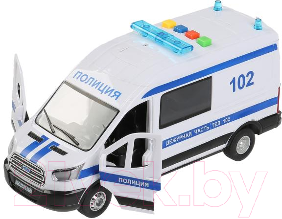 Автомобиль игрушечный Технопарк Ford Transit Полиция / TRANSITVAN-22PLPOL-WH