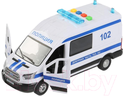 Автомобиль игрушечный Технопарк Ford Transit Полиция / TRANSITVAN-22PLPOL-WH