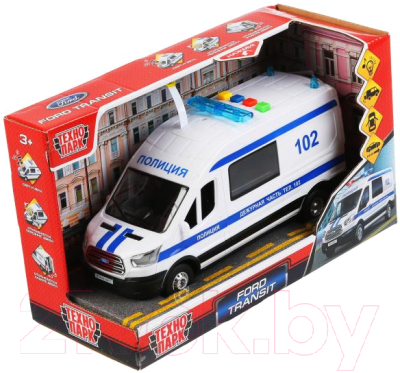 Автомобиль игрушечный Технопарк Ford Transit Полиция / TRANSITVAN-22PLPOL-WH