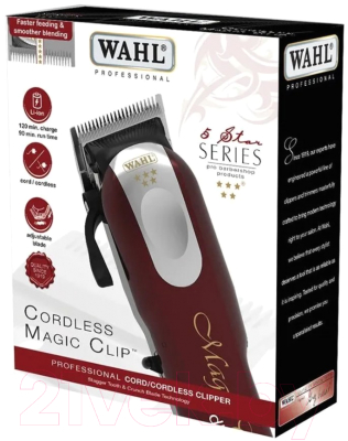 Машинка для стрижки волос Wahl Hair Clipper Magic Clip Cordless 5V / 8148-2316H (красный)