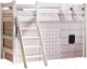 Шторки для кровати-чердака Мебельград Соня (191x90 + 81x90, зигзаг коралловый) - 