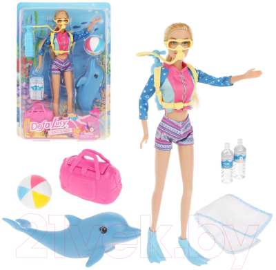 Кукла с аксессуарами Defa Дайвер с дельфином / 8472