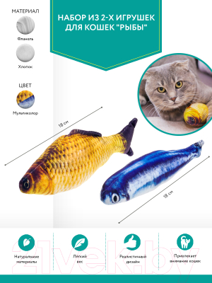Игрушка для кошек Bradex Рыбы TD 0719 (2шт)