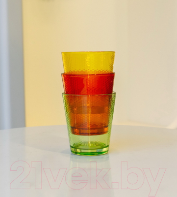 Набор стаканов Tognana Glass Golf / N3585D8M069 (3шт, оранжевый/желтый/зеленый)