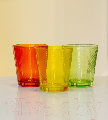 Набор стаканов Tognana Glass Golf / N3585D8M069 (3шт, оранжевый/желтый/зеленый)