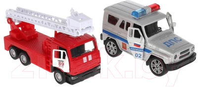 Набор игрушечных автомобилей Технопарк Полиция и пожарная / SB-19-24-WB