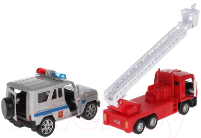 Набор игрушечных автомобилей Технопарк Полиция и пожарная / SB-19-24-WB