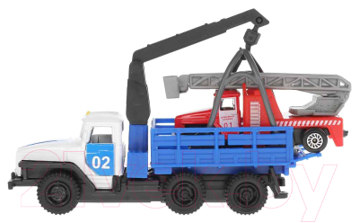 Набор игрушечной техники Технопарк Урал 5557 с пожарной машиной / SB-20-01+URAL-LADDER-WB