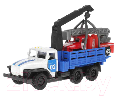 Набор игрушечной техники Технопарк Урал 5557 с пожарной машиной / SB-20-01+URAL-LADDER-WB
