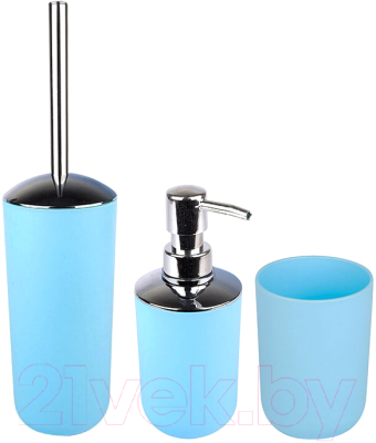 Набор аксессуаров для ванной и туалета АкваЛиния Муар PP0328C/2 (голубой)