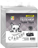 Одноразовая пеленка для животных Four Pets Double Black PFA102C-10UP (45x60см, 10шт) - 