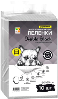 Одноразовая пеленка для животных Four Pets Double Black PFA103C-10UP (60x60см, 10шт) - 