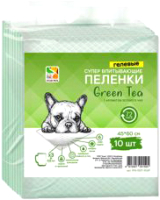 Одноразовая пеленка для животных Four Pets Green Tea PFA102T-10UP (45x60см, 10шт) - 