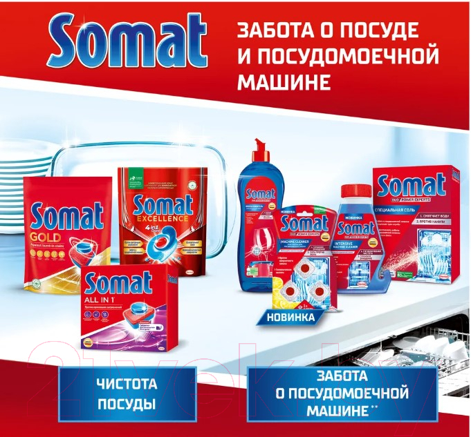 Таблетки для посудомоечных машин Somat All In One Extra