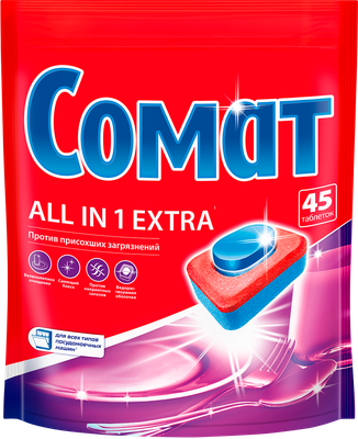 

Таблетки для посудомоечных машин, All In One Extra