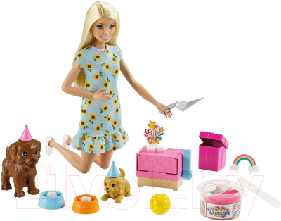 Кукла с аксессуарами Barbie Вечеринка с питомцами / GXV75