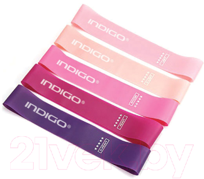 Набор эспандеров Indigo IN261 (фиолетовый/бордовый/фуксия/кремовый/розовый)