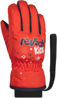 Перчатки лыжные Reusch Kids Fire / 4885105-0325 (р-р 0, Red/Dress Blue/White) - 