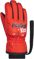 Перчатки лыжные Reusch Kids Fire / 4885105-0325 (р-р 3, Red/Dress Blue/White) - 