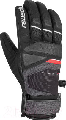 Перчатки лыжные Reusch Storm R-Tex XT / 6001216-7680 (р-р 7.5, Black/Black Melange/Fire Red)