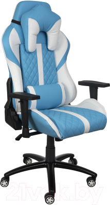 Кресло геймерское AksHome Sprinter Eco (голубой/белый)
