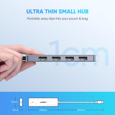 USB-хаб Ugreen CM219-70336 (серый)