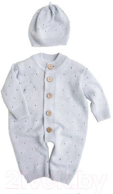 Комплект одежды для малышей Amarobaby Pure Love Cutie / AB-OD21-PLС5/11-80 (серый, р. 80)