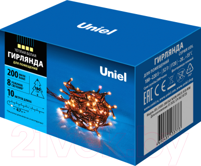 Гирлянда с лампами накаливания Uniel UDL-S1000-200/DGA / UL-00007190 (теплый, белый)