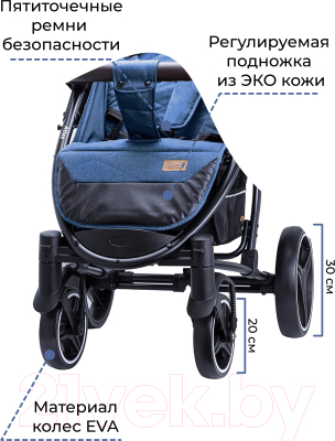 Детская прогулочная коляска Baby Tilly Atlas / T-1610 (синий)