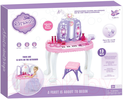 Туалетный столик игрушечный Pituso Трюмо принцессы с пуфиком / HWA1319219