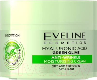 Крем для лица Eveline Cosmetics Гиалуроновая кислота и зеленая олива увлажняющий для сухой кожи (50мл)