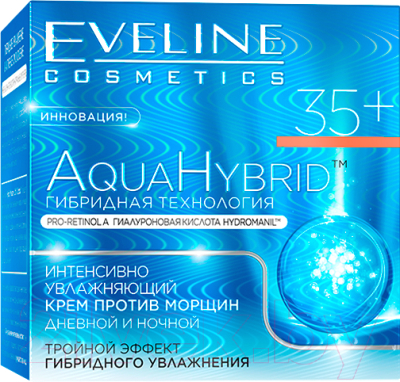 Крем для лица Eveline Cosmetics Aqua Hybrid интенсив увлажняющий крем против морщин 35+ (50мл)